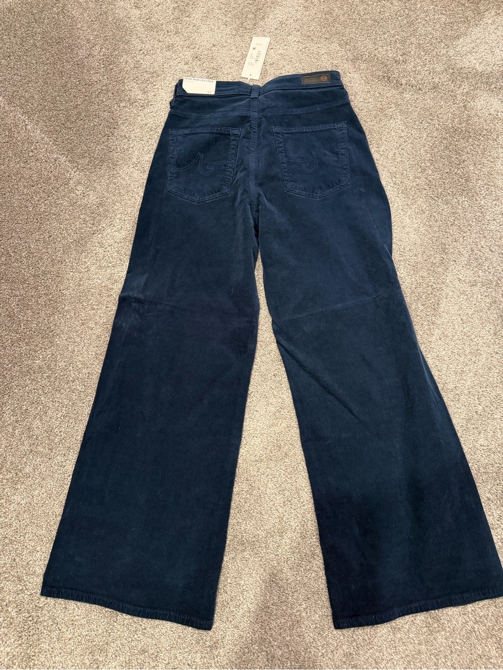 AG Saige wide leg Dark Blue Corduroy Pants - Size 28